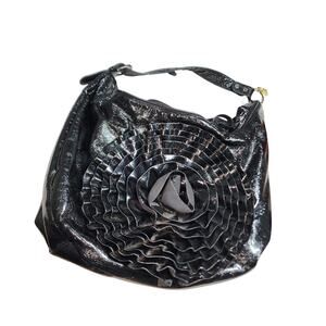 BIG BUDDHA GUC VEGAN LEATHER LAURA FLOWER SHOULDER BAG